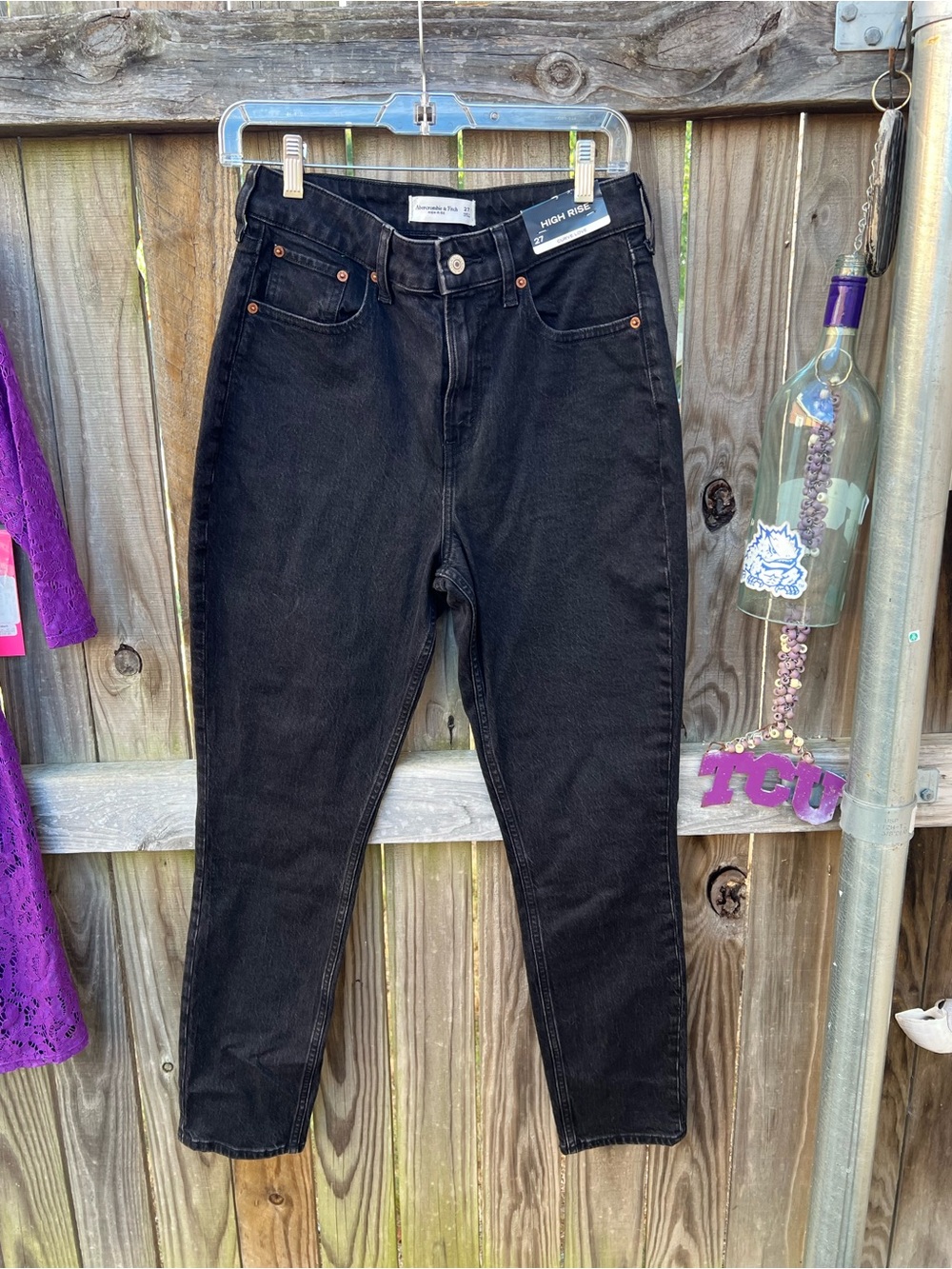 👗Abercrombie & Fitch Black High-Rise curve love denim
